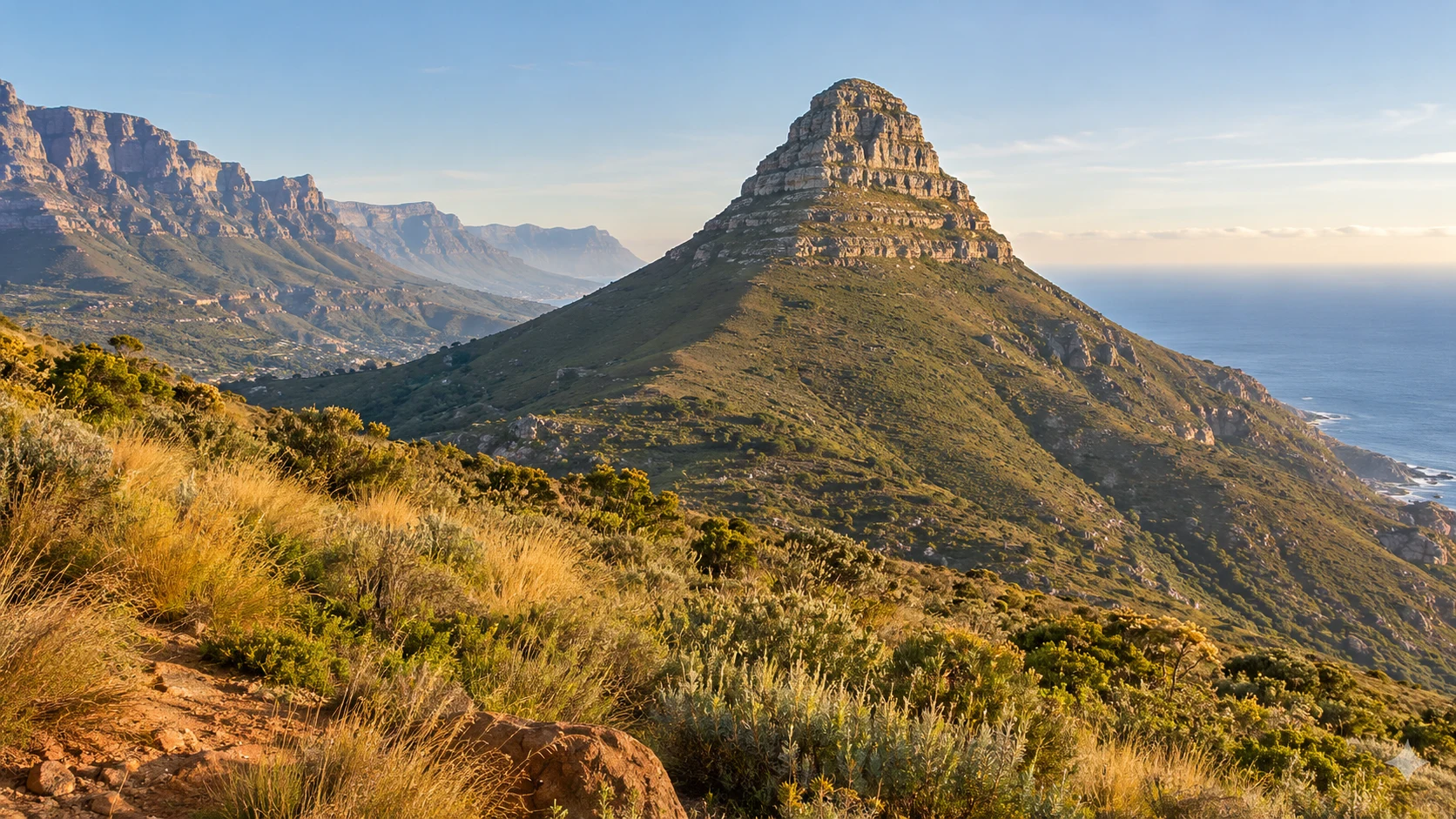 Illustrative rendering of Lion's Head, a Cape Town landmark; not a view from the penthouse